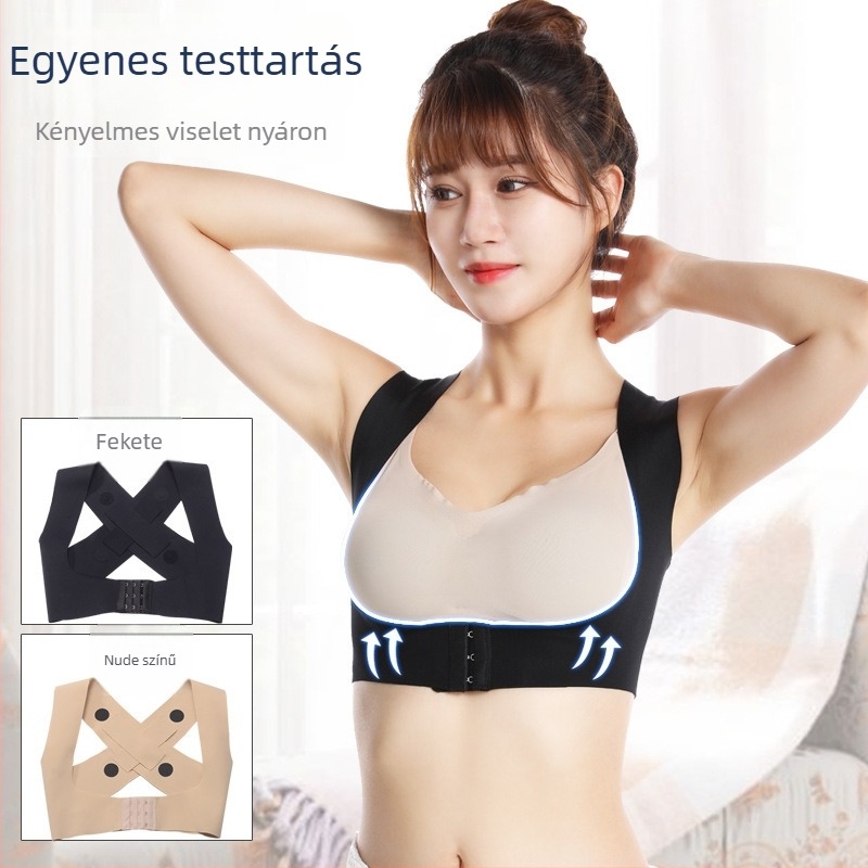 Mágneses testtartás-korrekciós melltartó, modell Lb-86, légáteresztő, elasztikus kompresszió, állítható és dinamikus háttámasz