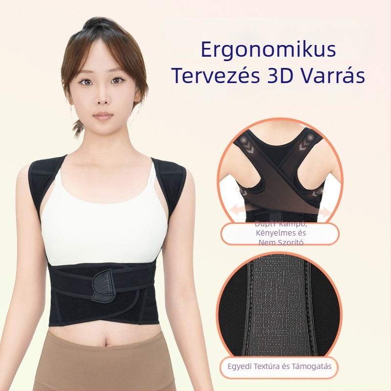 Háttartás-korrekciós öv, vállnyitó, egyenes hát, nem szorít, uniszex, modell N03-P, Pulanshi, GB18401