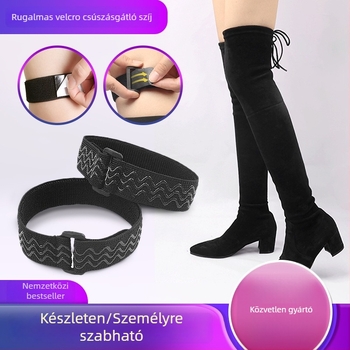 Over-the-knee csizmák csúszásmentes pántokkal és Velcro-zárással, hosszú csík stílus, fűzőhossz 43 cm