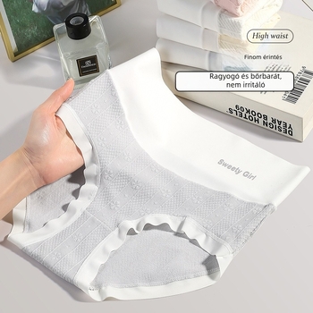 Női magas derekú jacquard pamut alsónemű, láthatatlan vonalak nélkül, haskontroll, légáteresztő, antibakteriális, bélés 100% pamut