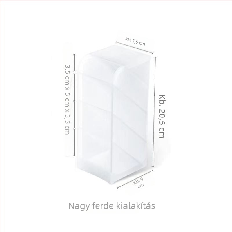 Tengxian BT-310 Műanyag négyszögletes tolltartó asztali tároló, négy rekesz, ferde kialakítással