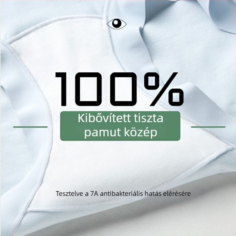Női pamut magas derekú bugyi — lélegző, hasformázó, antibakteriális, fő anyag: 95–100% pamut, ágyék alja 100% pamut