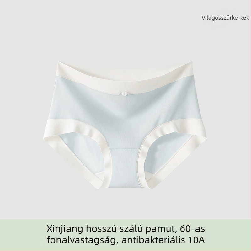 Női pamut középmagasságú alsónemű, antibakteriális és lélegző; fő anyag 80–90% pamut; ágyéktáj 100% pamut