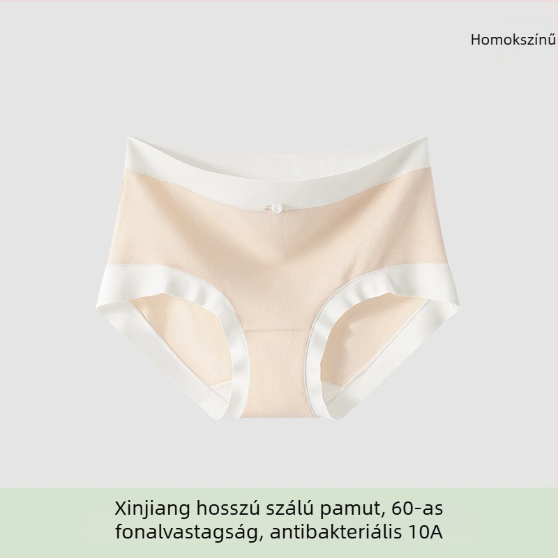 Női pamut középmagasságú alsónemű, antibakteriális és lélegző; fő anyag 80–90% pamut; ágyéktáj 100% pamut