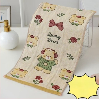 Gyermekeknek szóló pamut géz törölköző, Cartoon mintával, Jacquard szövés, 50 g