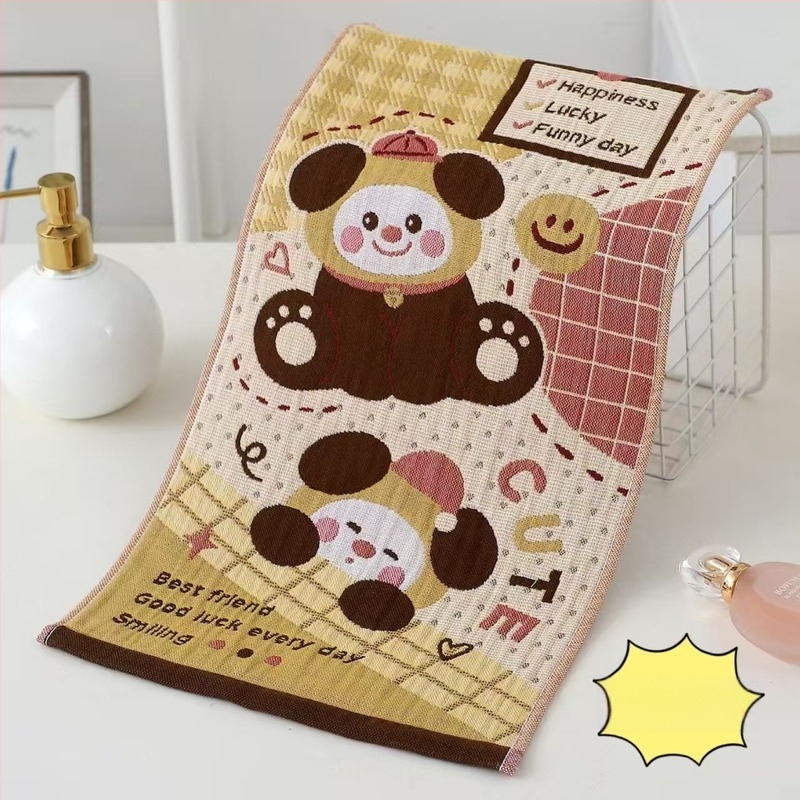 Gyermekeknek szóló pamut géz törölköző, Cartoon mintával, Jacquard szövés, 50 g