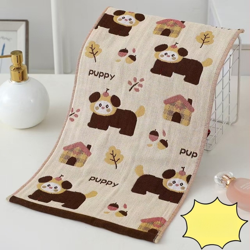 Gyermekeknek szóló pamut géz törölköző, Cartoon mintával, Jacquard szövés, 50 g