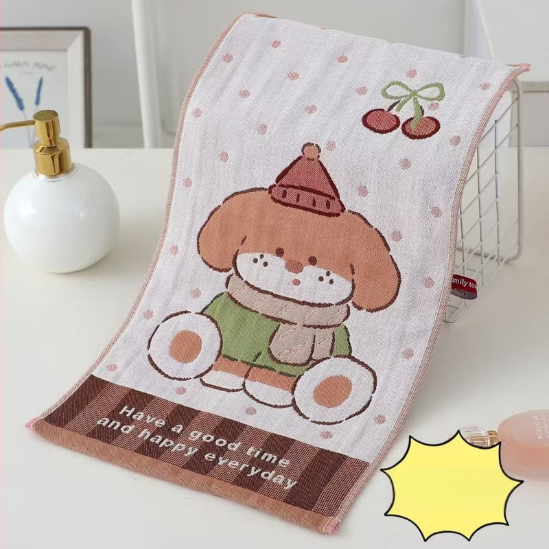 Gyermekeknek szóló pamut géz törölköző, Cartoon mintával, Jacquard szövés, 50 g