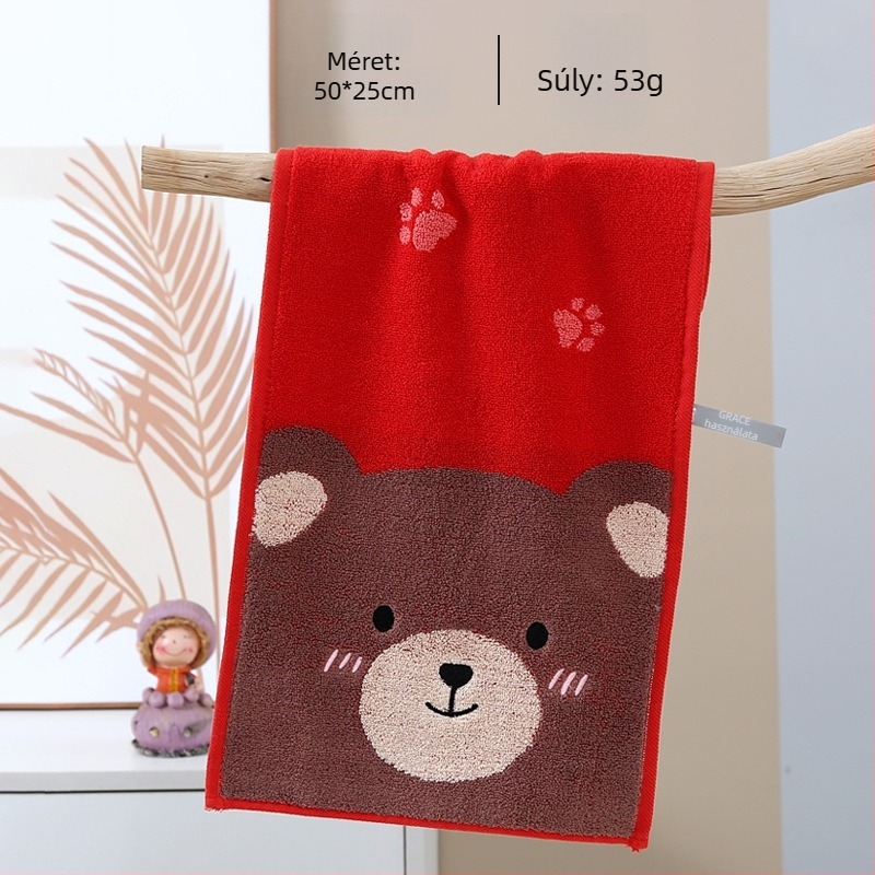 Grace Baba/gyerek arc- és fürdő törölköző, 100% pamut, Jacquard/egyszerű szövés, 32s fonal, 50–80 g