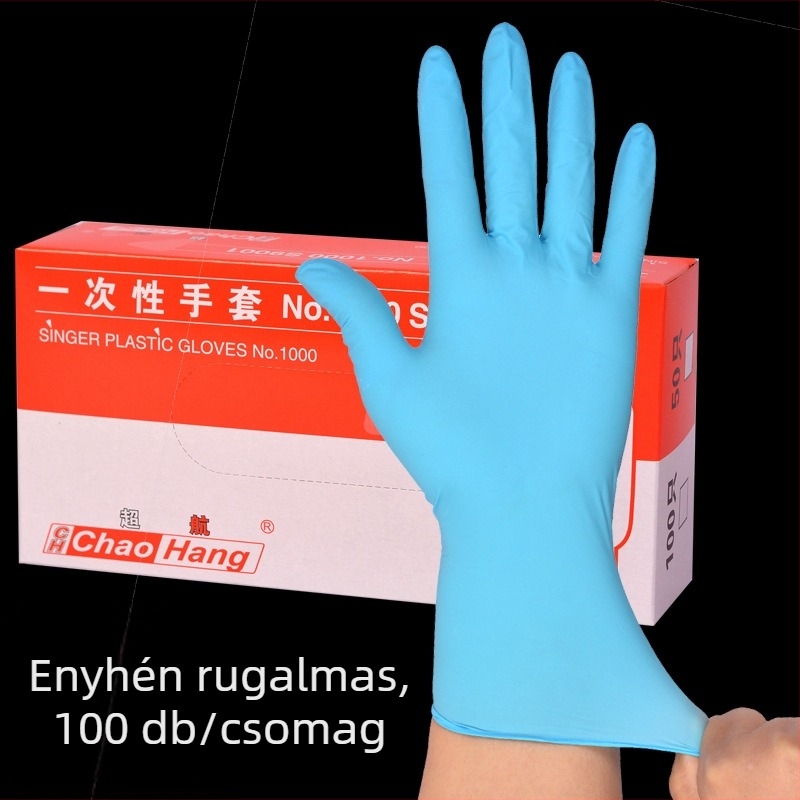 Egyszer használatos nitril kesztyűk, standard vastagság, csúszásmentes felület, kopásálló, 1000 darab a dobozban.