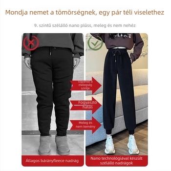 Női sportnadrág Chenille anyagból, vastag anyag, magas derék, egyenes szabás, őszi 2024.