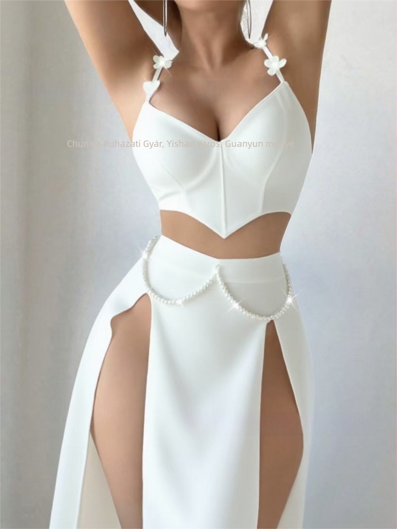 Hálós anyagú pizsama, V-nyak, ujjatlan, poliészter, légáteresztő