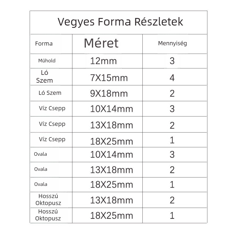 Karmás strassz kövek ruhákhoz – 24 db üveg kristály keverék, lyukakkal a kézi varráshoz, elektroplattált, üveg és lapis lazuli