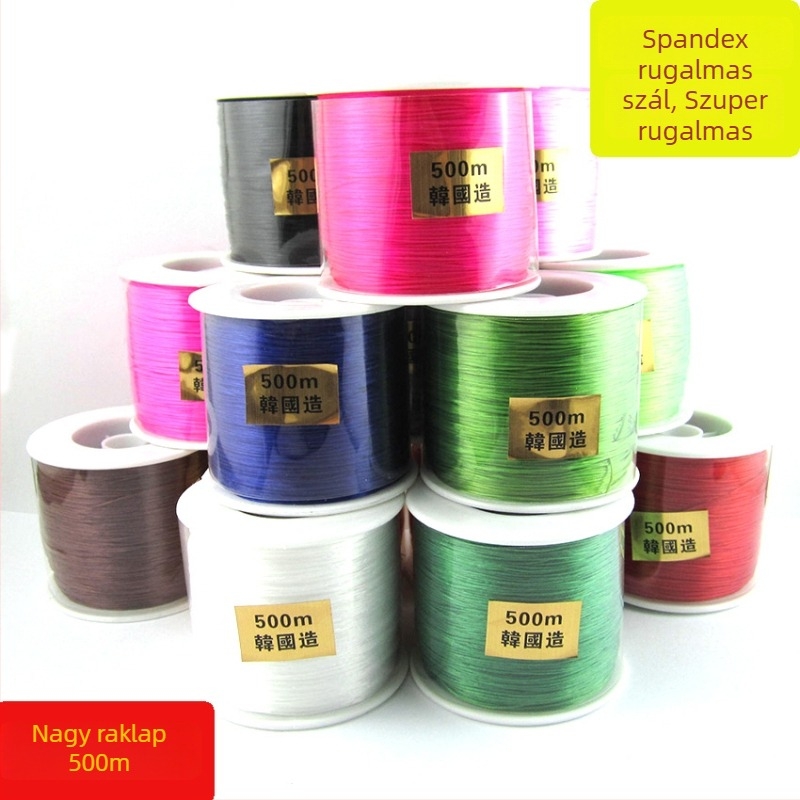 Rugalmas gyöngyfűző zsinór DIY ékszerekhez, spandex anyag, környezetbarát gyártás, eredeti tervezés