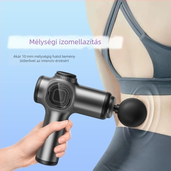 Mini fascia masszírozó, hordozható elektromos izommasszírozó LCD kijelzővel, kefés motor, 6+ fej, beépített akkumulátor 2000–4000 mAh, üzemidő 8–12 óra, zaj < 36 dB