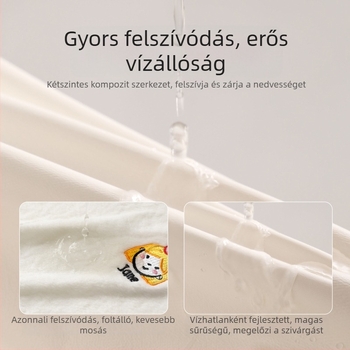 Drizzle Gyerekeknek Készített Mosókendő Vízálló Bavettel – Többfunkciós Törölköző (polyester, 150d, sík szövés, 80–100 g)