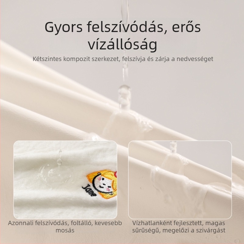 Drizzle Gyerekeknek Készített Mosókendő Vízálló Bavettel – Többfunkciós Törölköző (polyester, 150d, sík szövés, 80–100 g)