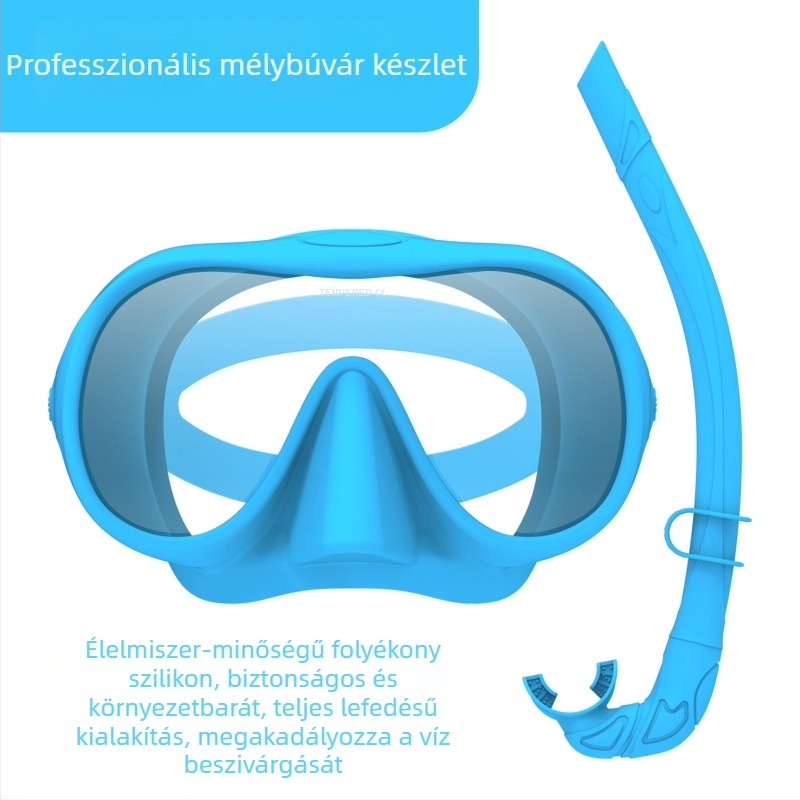 Silikonból készült búvármaszk és sznorkel készlet, antifog, ZMZDIVE