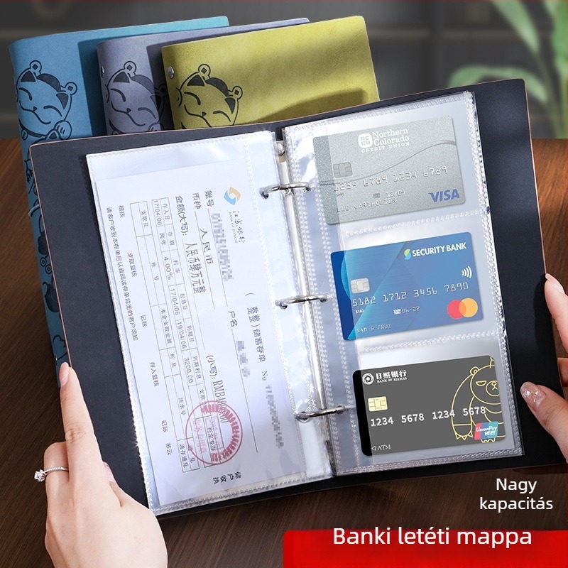 PU bőrű dosszié egy klippes tárolóval, testreszabható logónyomással