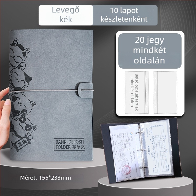 PU bőrű dosszié egy klippes tárolóval, testreszabható logónyomással