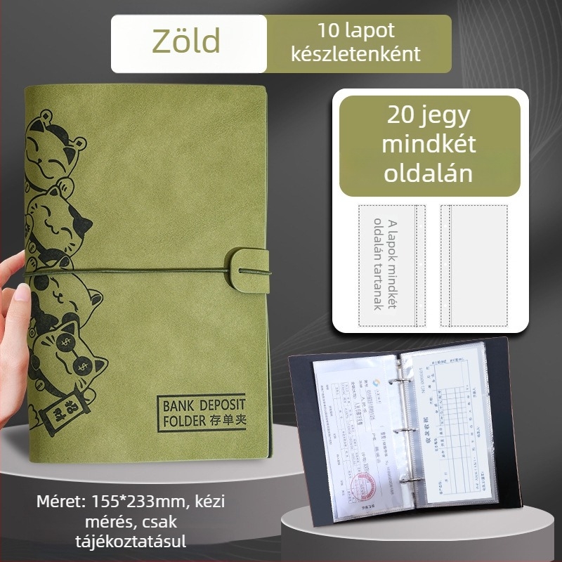 PU bőrű dosszié egy klippes tárolóval, testreszabható logónyomással