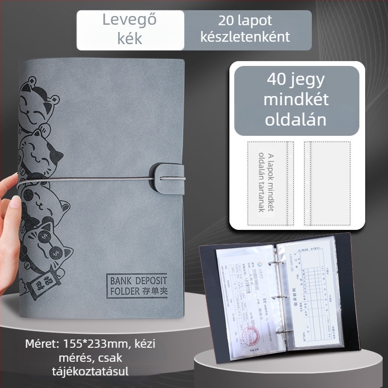 PU bőrű dosszié egy klippes tárolóval, testreszabható logónyomással