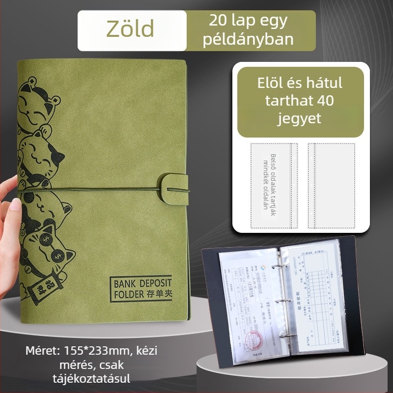 PU bőrű dosszié egy klippes tárolóval, testreszabható logónyomással