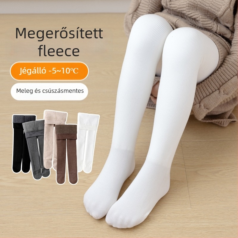 Gyerekeknek téli vastag harisnya, egyszínű, 3–8 év, poliészter