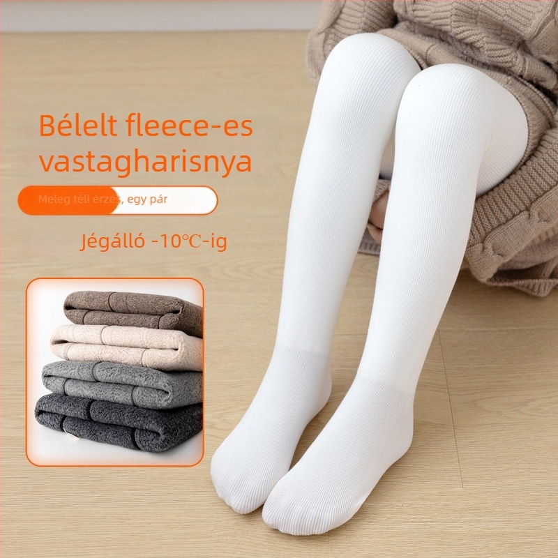 Gyerekeknek téli vastag harisnya, egyszínű, 3–8 év, poliészter