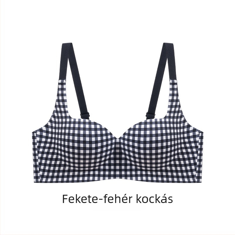 Nylon női melltartó készlet, 3/4 kosár, vastag formázott kosár, rögzített vállpántok, hátsó háromsoros zár, belső spandex bélés