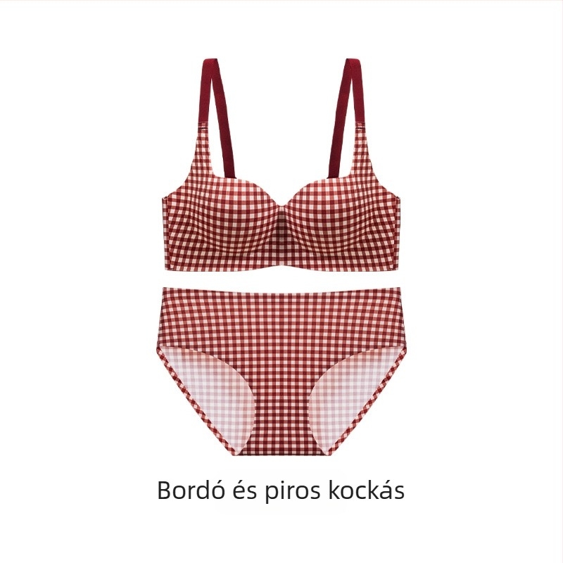 Nylon női melltartó készlet, 3/4 kosár, vastag formázott kosár, rögzített vállpántok, hátsó háromsoros zár, belső spandex bélés