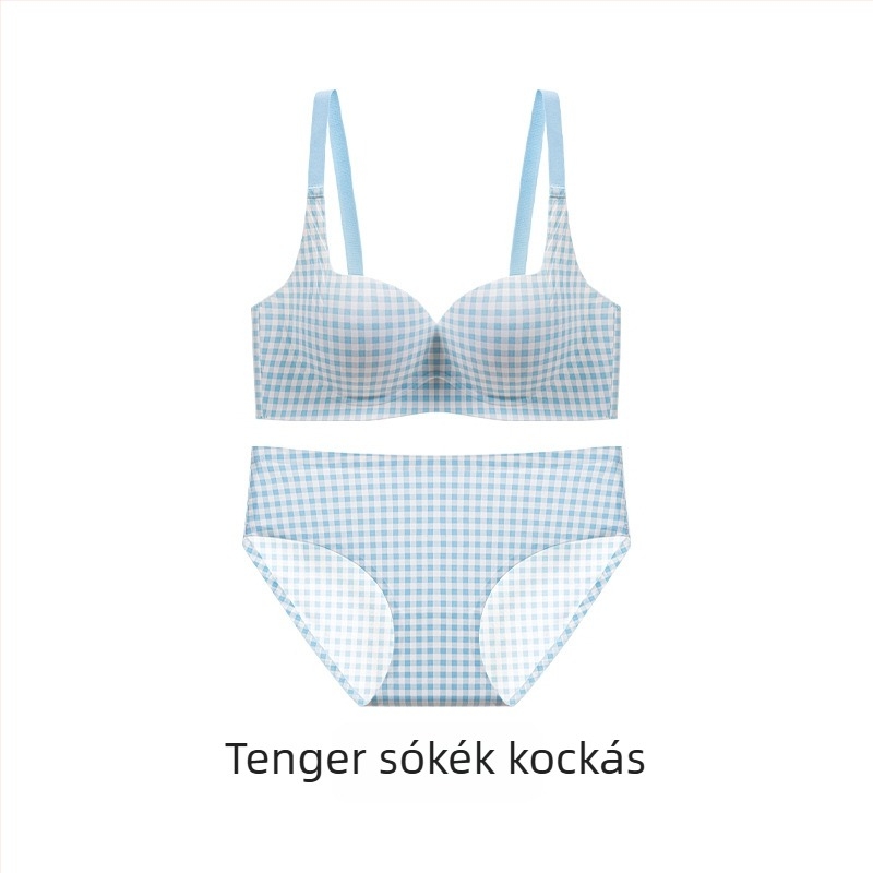 Nylon női melltartó készlet, 3/4 kosár, vastag formázott kosár, rögzített vállpántok, hátsó háromsoros zár, belső spandex bélés