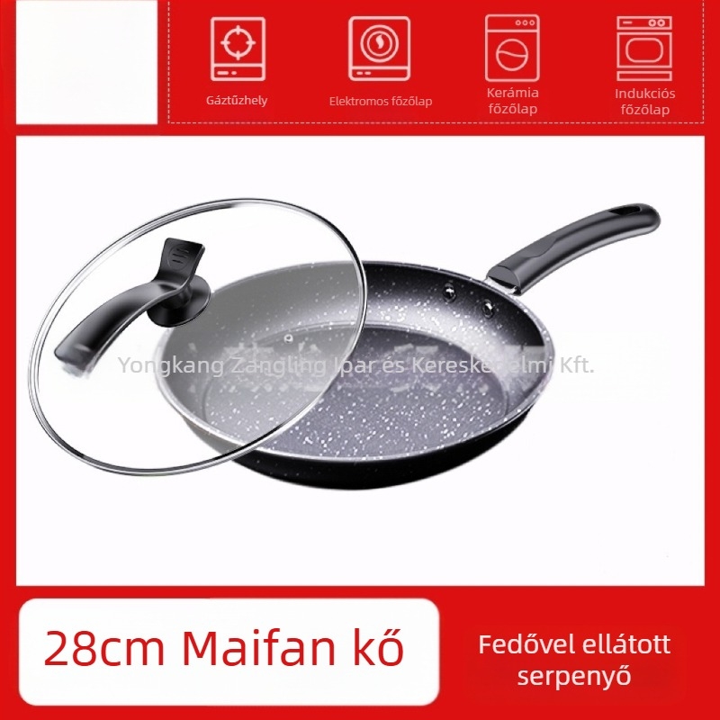 CYJ-JG-006 Maifan kő bevonatú serpenyő, tapadásmentes, többrétegű aljzattal, indukciós és gáztűzhelyhez