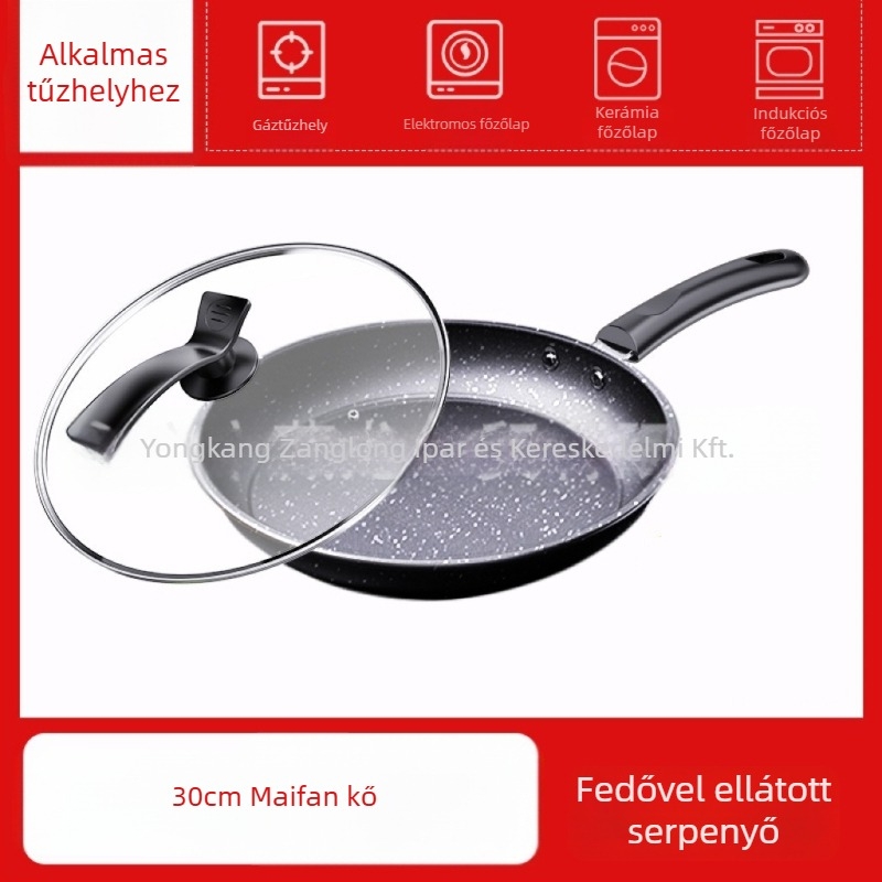 CYJ-JG-006 Maifan kő bevonatú serpenyő, tapadásmentes, többrétegű aljzattal, indukciós és gáztűzhelyhez