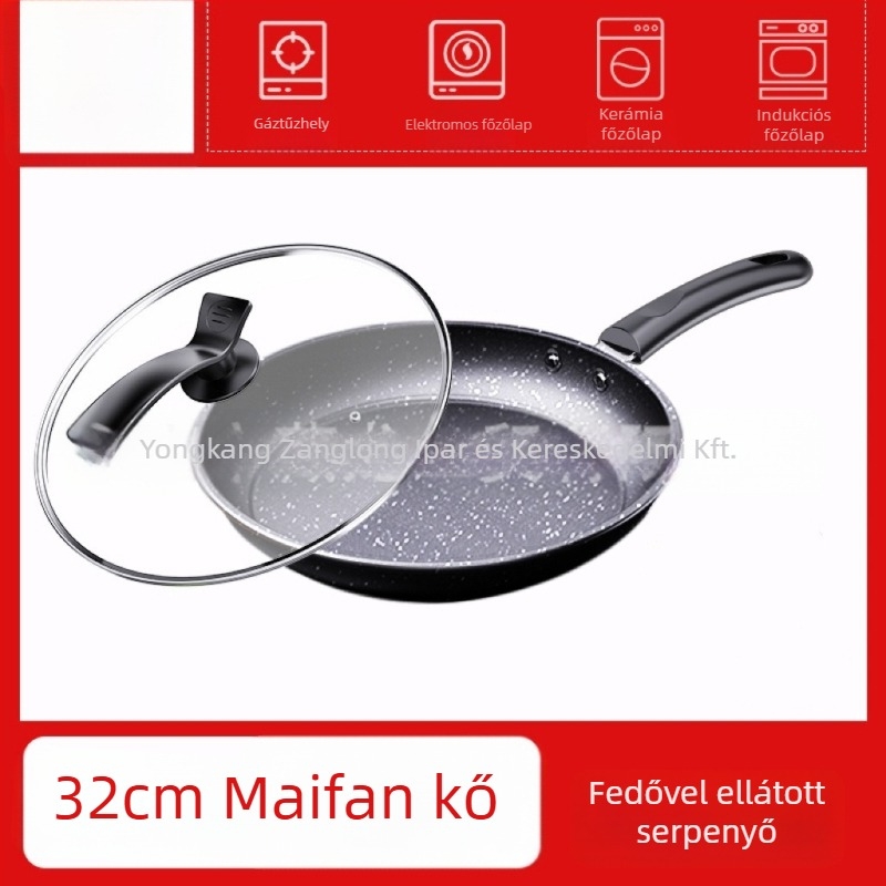 CYJ-JG-006 Maifan kő bevonatú serpenyő, tapadásmentes, többrétegű aljzattal, indukciós és gáztűzhelyhez