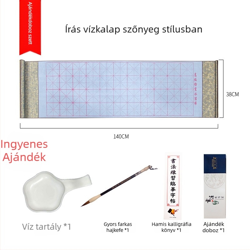 Weizhuang Vízírás Kaligráfia Készlet Kezdőknek — Üres karakterháló, rizspapír utánzat, akár 10 000-szer újrahasználható