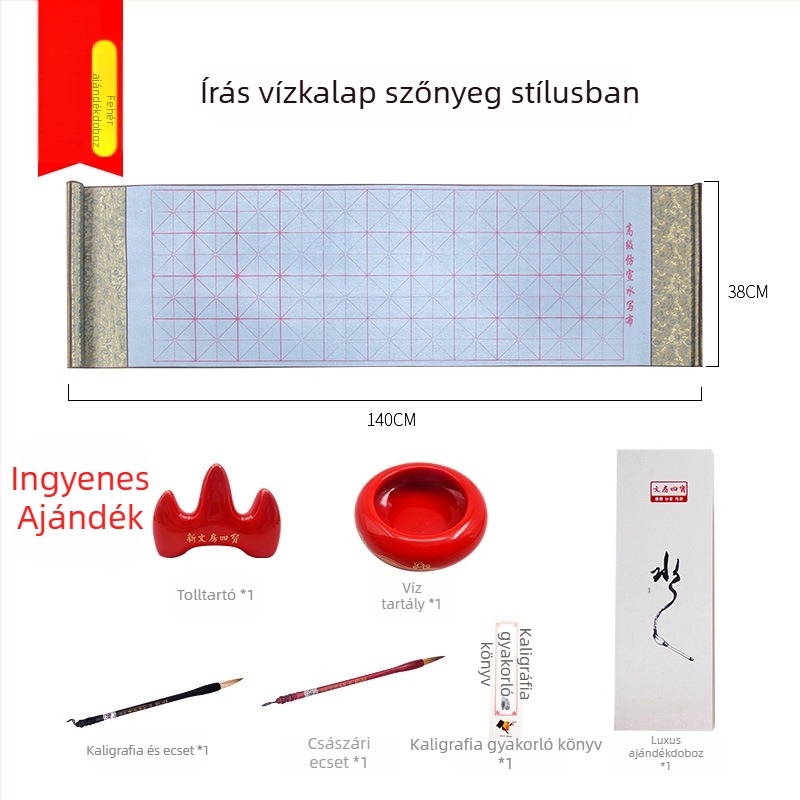 Weizhuang Vízírás Kaligráfia Készlet Kezdőknek — Üres karakterháló, rizspapír utánzat, akár 10 000-szer újrahasználható