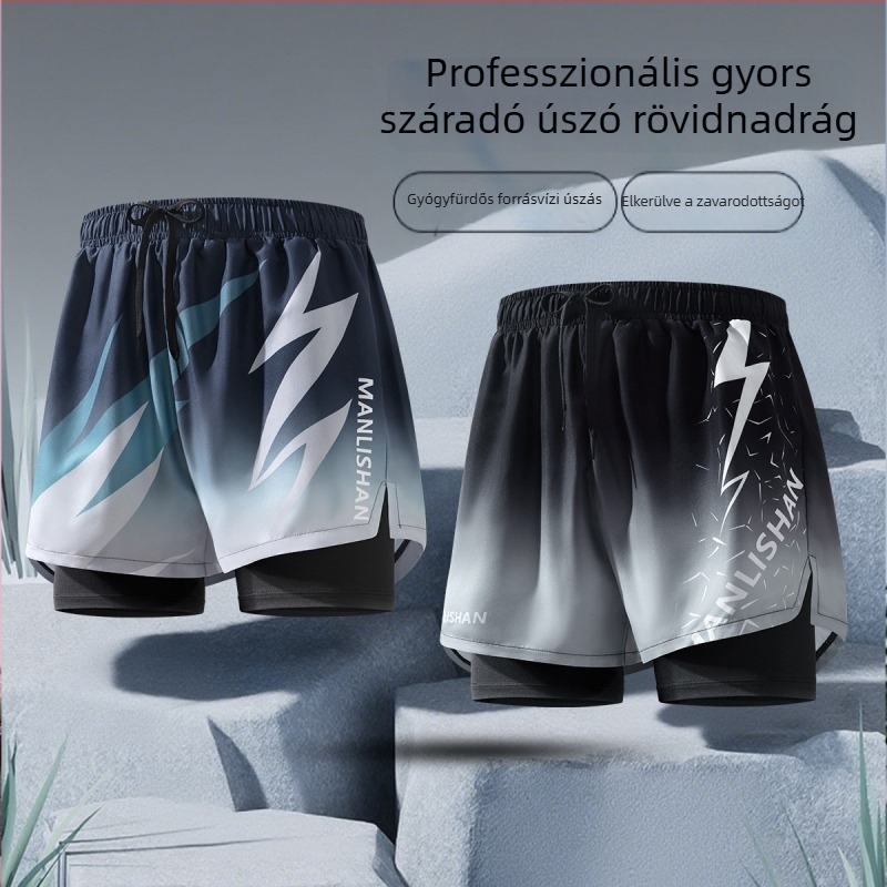 Férfi úszónadrág, gyorsan száradó és lélegző, poliészter/spandex (85%/15%), bélés 95% poliészter, 5% spandex, mintás, úszáshoz és vízi sportokhoz