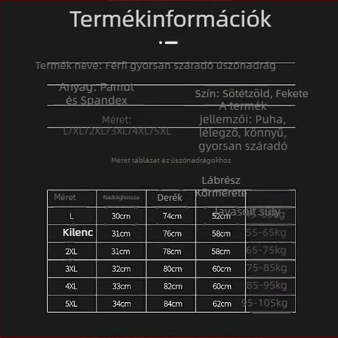 Loria úszónadrág, külső anyag 95% poliészter, bélés 92% poliészter, egyszínű mintázat, stílus: briefs, boxer briefs, úszáshoz és vízi tevékenységekhez