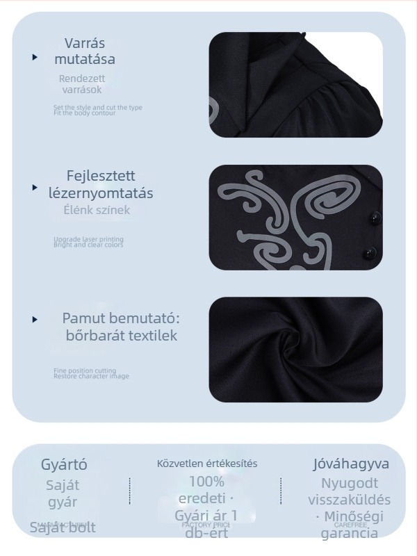 Boszorkány cosplay szoknya – poliészter és elasztán anyagból, nőknek, anime játék szerepjátékhoz, 2025 tél