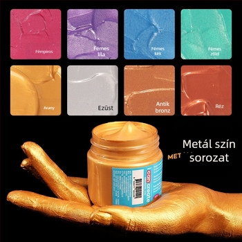 Monde fémes fényes fluoreszkáló akrilfesték – 100 ml, vízálló, nem toxikus, egy üveg, kézzel festett faliképekhez és DIY projektekhez