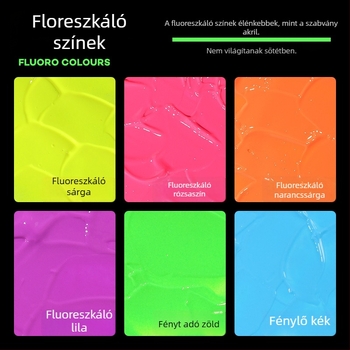 Monde fémes fényes fluoreszkáló akrilfesték – 100 ml, vízálló, nem toxikus, egy üveg, kézzel festett faliképekhez és DIY projektekhez
