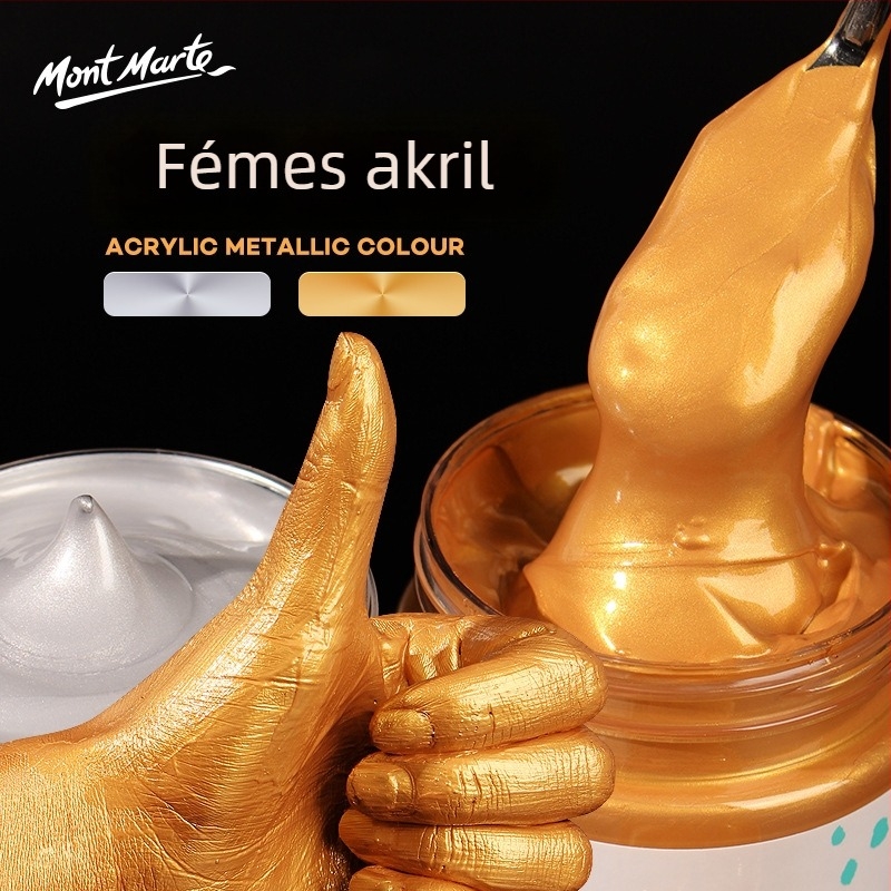 Monde fémes fényes fluoreszkáló akrilfesték – 100 ml, vízálló, nem toxikus, egy üveg, kézzel festett faliképekhez és DIY projektekhez