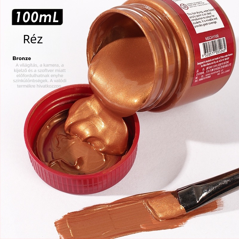 Monde fémes fényes fluoreszkáló akrilfesték – 100 ml, vízálló, nem toxikus, egy üveg, kézzel festett faliképekhez és DIY projektekhez