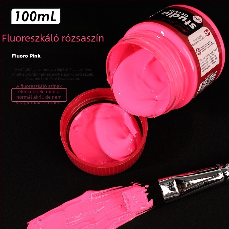 Monde fémes fényes fluoreszkáló akrilfesték – 100 ml, vízálló, nem toxikus, egy üveg, kézzel festett faliképekhez és DIY projektekhez