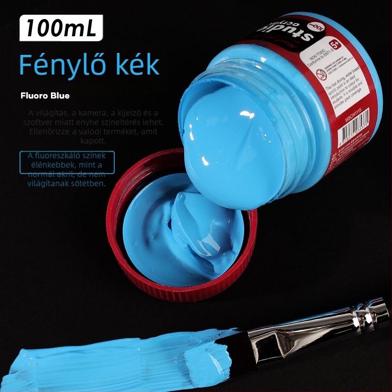 Monde fémes fényes fluoreszkáló akrilfesték – 100 ml, vízálló, nem toxikus, egy üveg, kézzel festett faliképekhez és DIY projektekhez