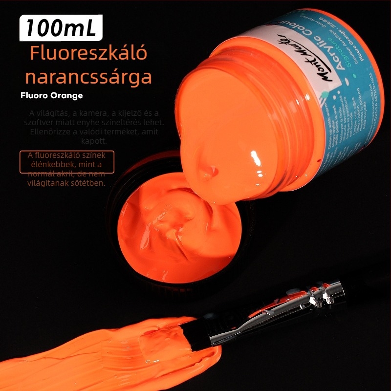 Monde fémes fényes fluoreszkáló akrilfesték – 100 ml, vízálló, nem toxikus, egy üveg, kézzel festett faliképekhez és DIY projektekhez