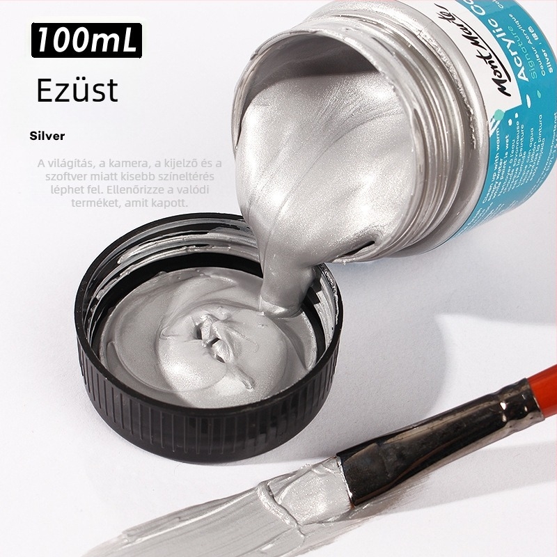 Monde fémes fényes fluoreszkáló akrilfesték – 100 ml, vízálló, nem toxikus, egy üveg, kézzel festett faliképekhez és DIY projektekhez