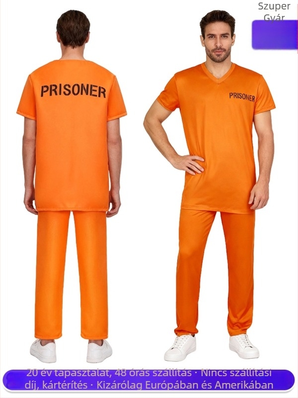Luigi cosplay börtönruha, két részes készlet | poliészter és spandex (<30% spandex) | férfiaknak | játék/animációs szerepjátékhoz