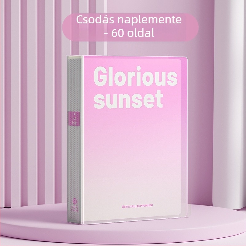 Gradient színű dokumentum mappa beillesztésekkel, többszintű tárolás (Anyag: Műanyag; Oldalak száma: 100; Logó nyomtatása: Nem; Testreszabás: Nem)